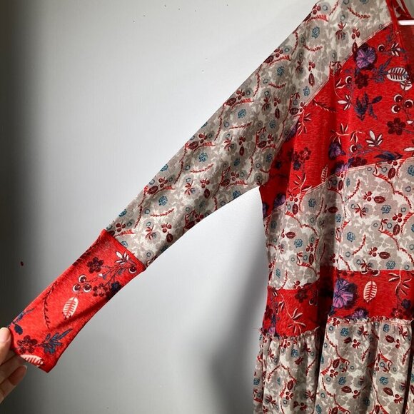 Womens Free People Isabella Oversized V Neck Boho Tunic Top Floral XS - Picture 6 of 7